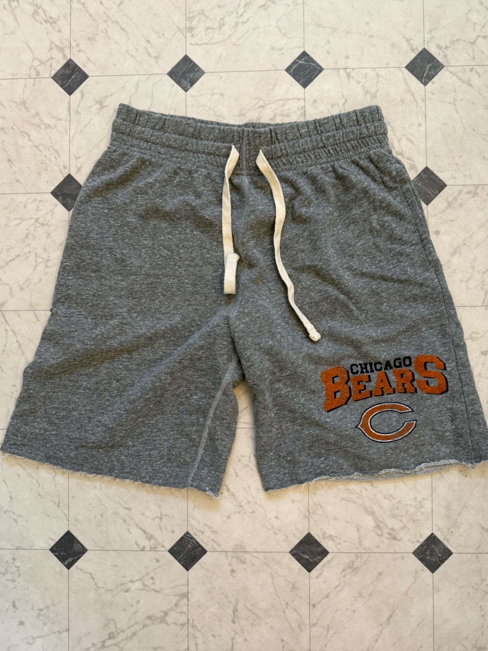 NFL Chicago Bears Gray Athletic Cutoff Drawstring Shorts
